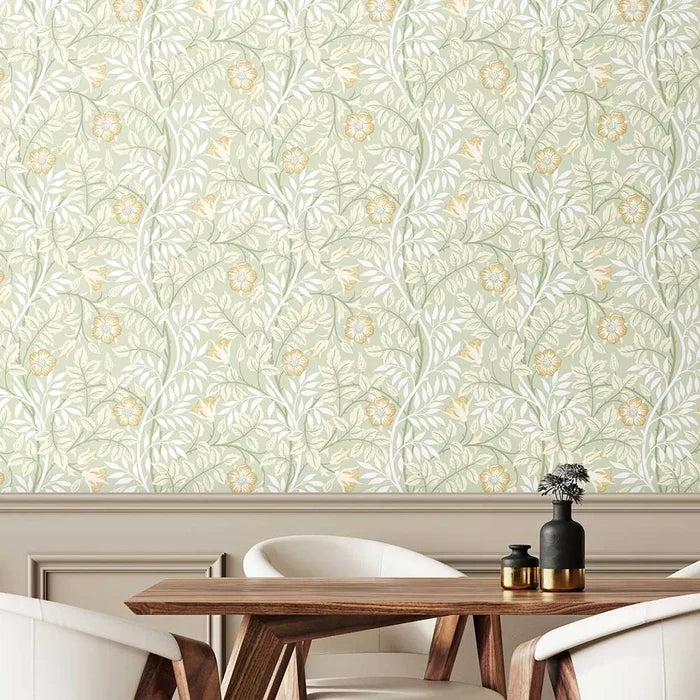 Rosehip Trail Wallpaper - Ohpopsi - Sage Green