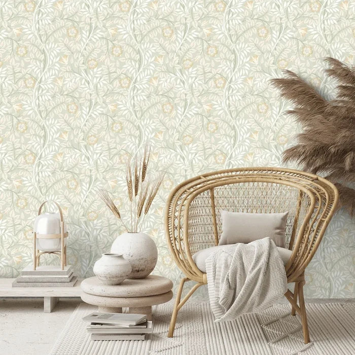 Rosehip Trail Wallpaper - Ohpopsi - Sage Green