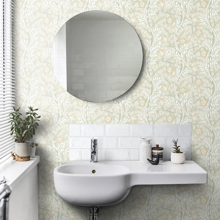 Rosehip Trail Wallpaper - Ohpopsi - Sage Green