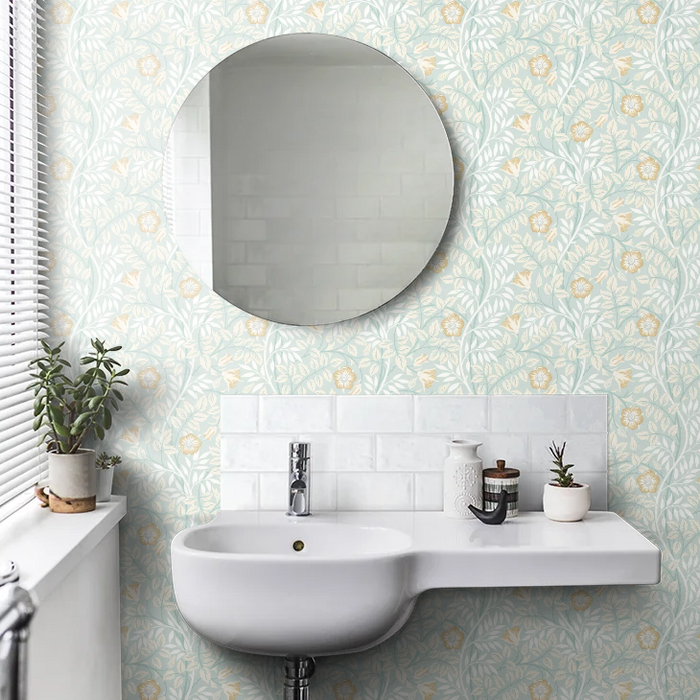Rosehip Trail Wallpaper - Ohpopsi - Seafoam