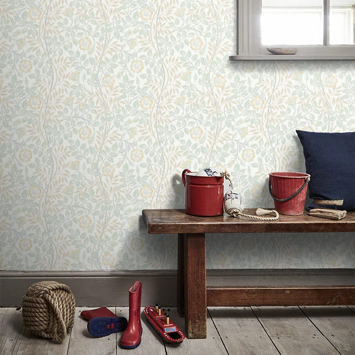 Rosehip Trail Wallpaper - Ohpopsi - Soft Mint
