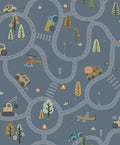 Roundabout Road Wallpaper - Denim Blue
