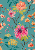 Saku Wallpaper - Ohpopsi - Peacock & Rose