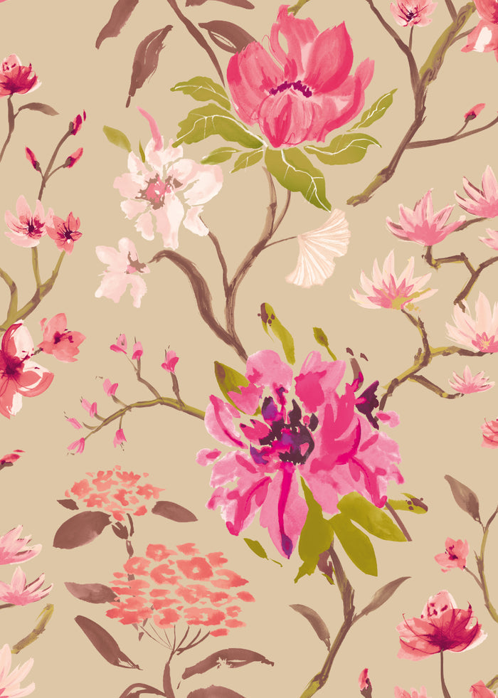 Saku Wallpaper - Ohpopsi - Tea & Rose