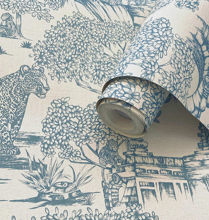 Roll of Samar Forest wallpaper in Light Blue
