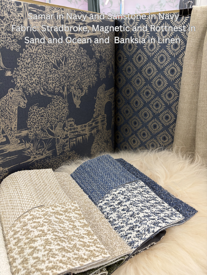 Samar – Metallic Forest Wallpaper – Navy