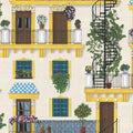 Sample - Alfaro Wallpaper - Canary Yellow & Petrol