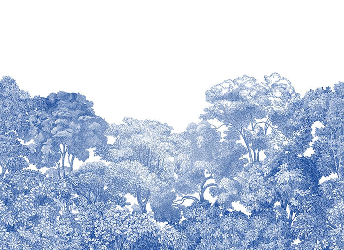 Sample - Bellewood Clouds - Blue - Custom Sized Wallpaper Mural (per m2)