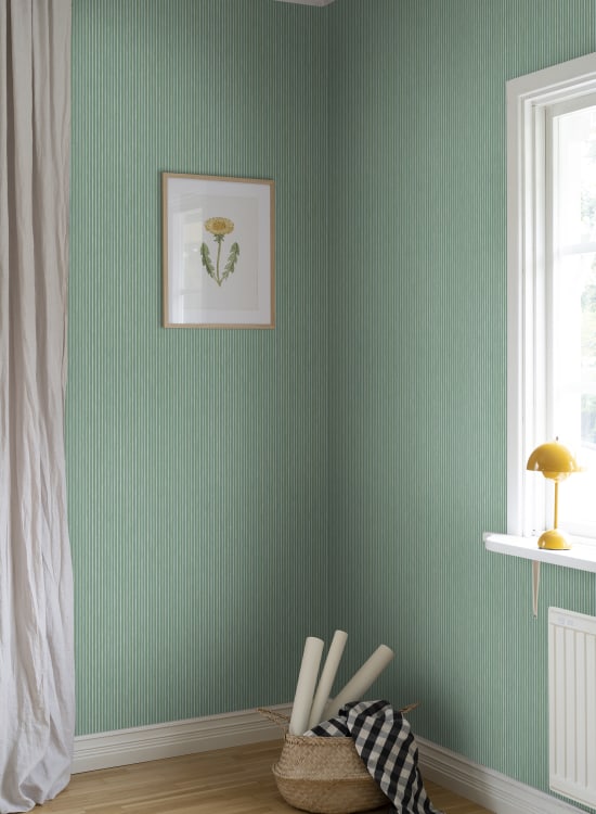 Sample - Brita Stripe Wallpaper - Emerald