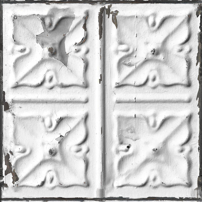 Sample - Brooklyn Tin Tiles Wallpaper - Grey