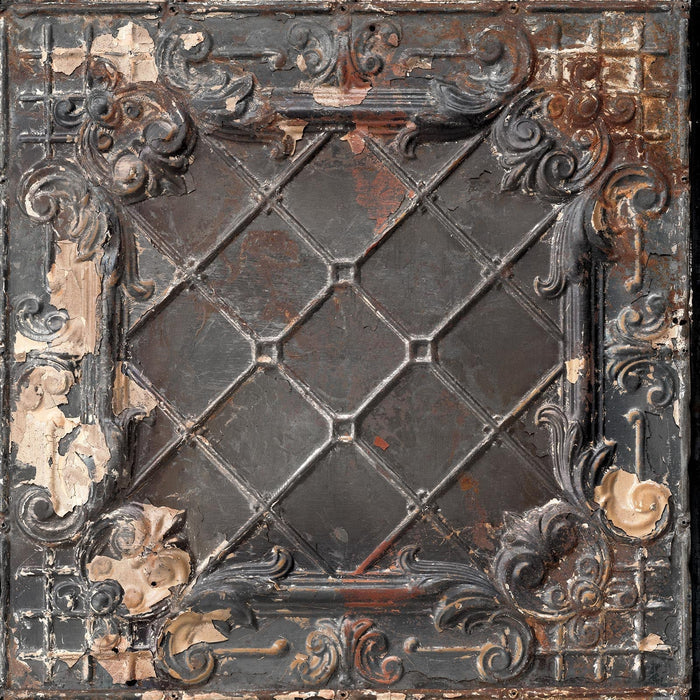 Sample - Brooklyn Tin Tiles Wallpaper- Brown