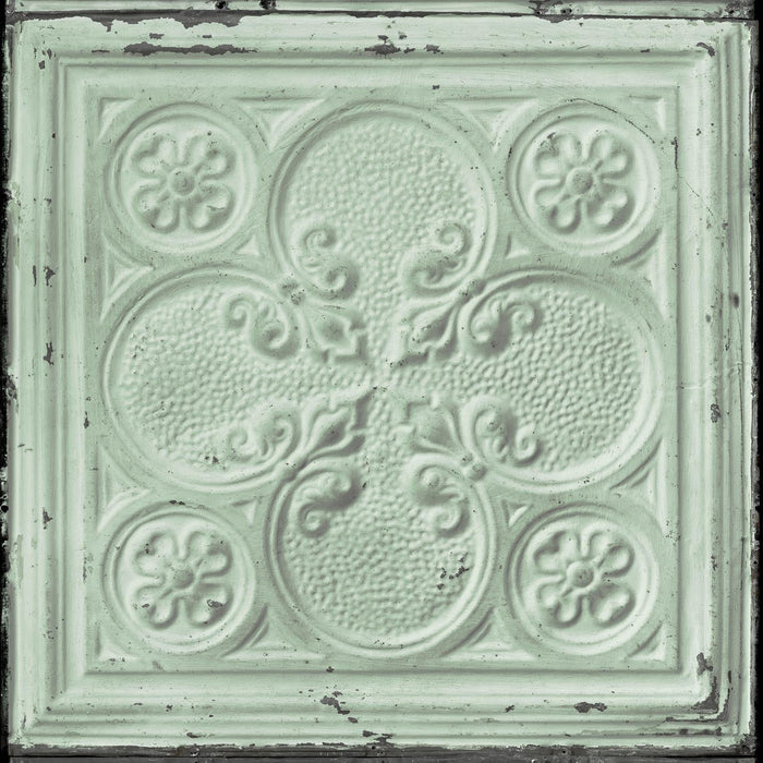 Sample - Brooklyn Tin Tiles Wallpaper- Green