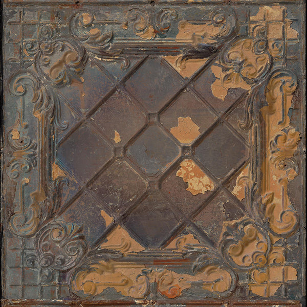 Sample - Brooklyn Tin Tiles Wallpaper- Metallic Brown 08