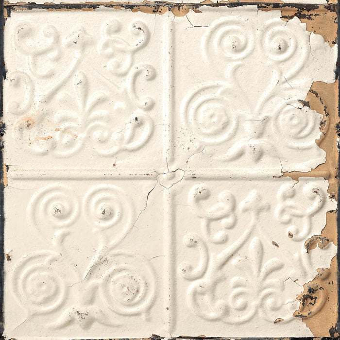 Sample - Brooklyn Tin Tiles Wallpaper- Off White