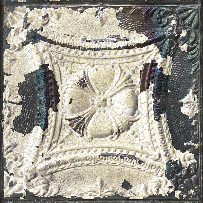 Sample - Brooklyn Tin Tiles Wallpaper- White