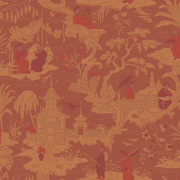 Sample - Chinese Toile Wallpaper - Ginger