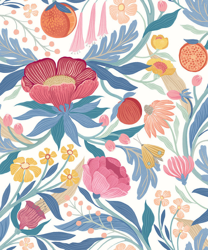 Sample - Clementine Wallpaper - Cornflower