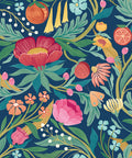 Sample - Clementine Wallpaper - Ink & Flamingo