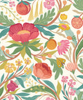 Sample - Clementine  Wallpaper - Lipstick & Olive