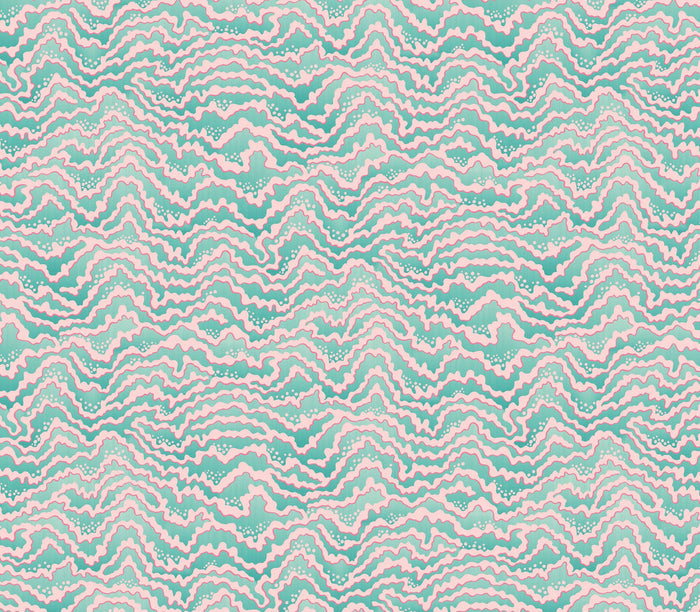Sample - Contour Wallpaper - Ohpopsi - Bubblegum and Mint