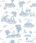 Sample - Finland Toile - Scandinavian Wallpaper - Blue