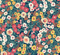 Sample - Flora Ditsy Wallpaper - Indigo And Coral
