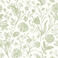 Sample - Floral Toile Wallpaper - Sage