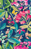 Sample - Florence Floral Riot Wallpaper - Ink/Fushcia