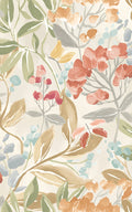 Sample - Florence Floral Riot Wallpaper - Warm Natural