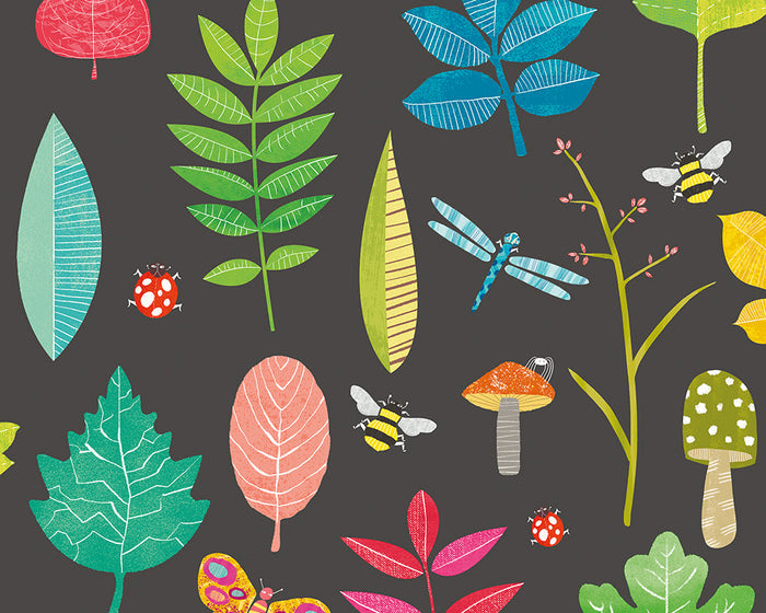 Sample - Forest Floor Wallpaper - Ohpopsi - Liquorice