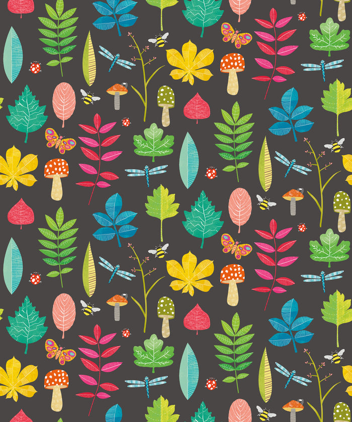 Sample - Forest Floor Wallpaper - Ohpopsi - Liquorice