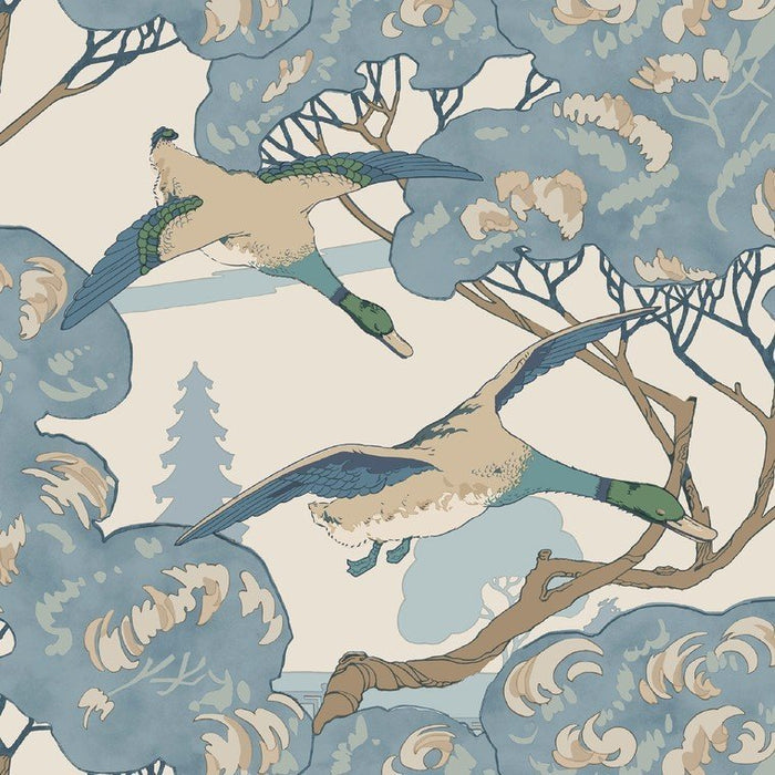Sample - Grand Flying Ducks Wallpaper - Blue