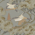 Sample - Grand Flying Ducks Wallpaper - Grey/Blue