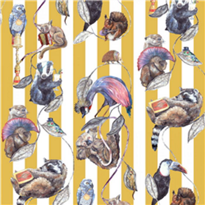 Sample - Hackney Empire Hybrid Mural Wallpaper - House of Hackney - Ochre Stripe