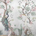 Sample - Hirosaki Chinoiserie - Custom sized wallpaper mural (per/m2) - Silver Metallic