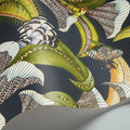 Sample - Hoope Wallpaper - Olive Green on Black