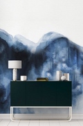 Sample - Indigo Abstract - Custom sized wallpaper mural (per/m2) - Deep Blue