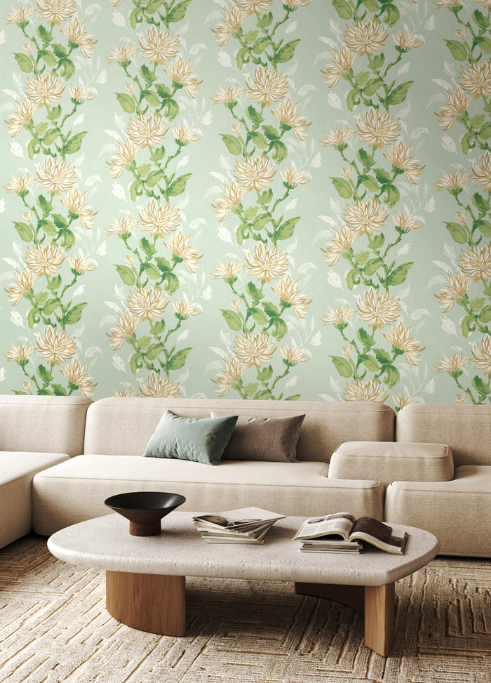 Sample - Kiku Wallpaper - Ohpopsi - Seafoam
