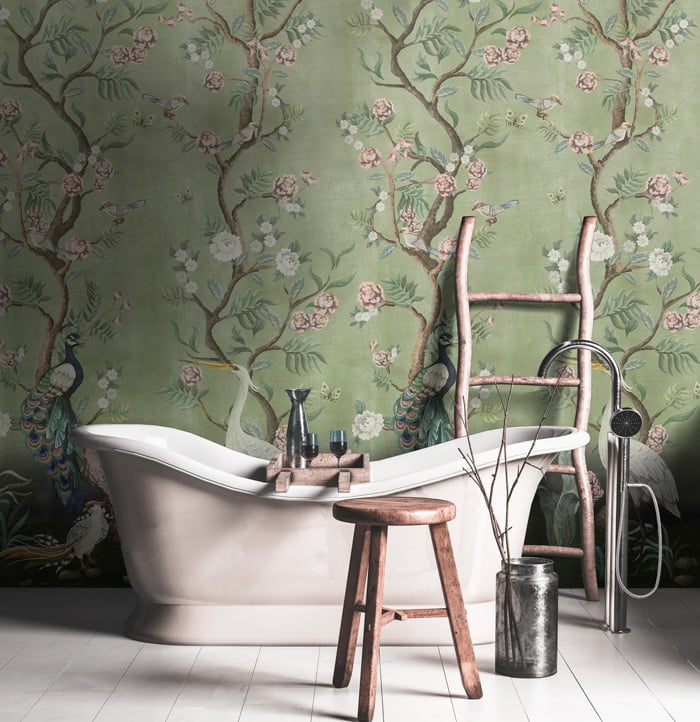 Sample - Kubla Khan Hybrid Mural Wallpaper - Mint