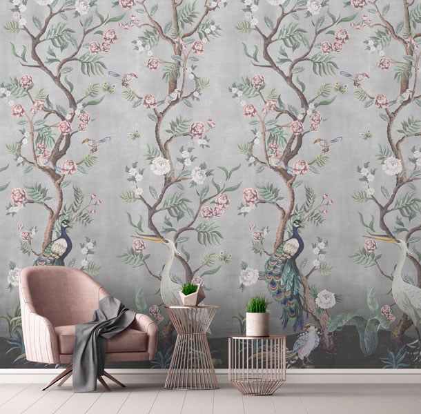 Sample - Kubla Khan Hybrid Mural Wallpaper - Mist