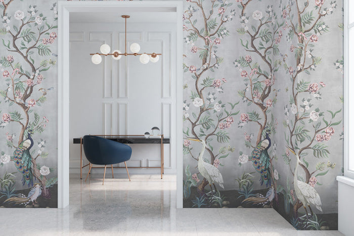 Sample - Kubla Khan Hybrid Mural Wallpaper - Mist