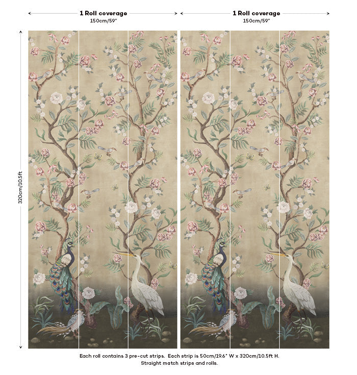 Sample - Kubla Khan Hybrid Mural Wallpaper - Sand