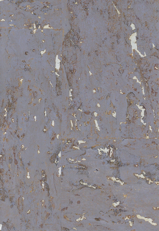 Sample - Lasmin Cork Metallic Wallpaper - Cosmic Sky/Gold