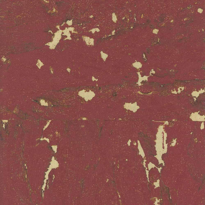 Sample - Lasmin Cork Metallic Wallpaper - Red/Gold