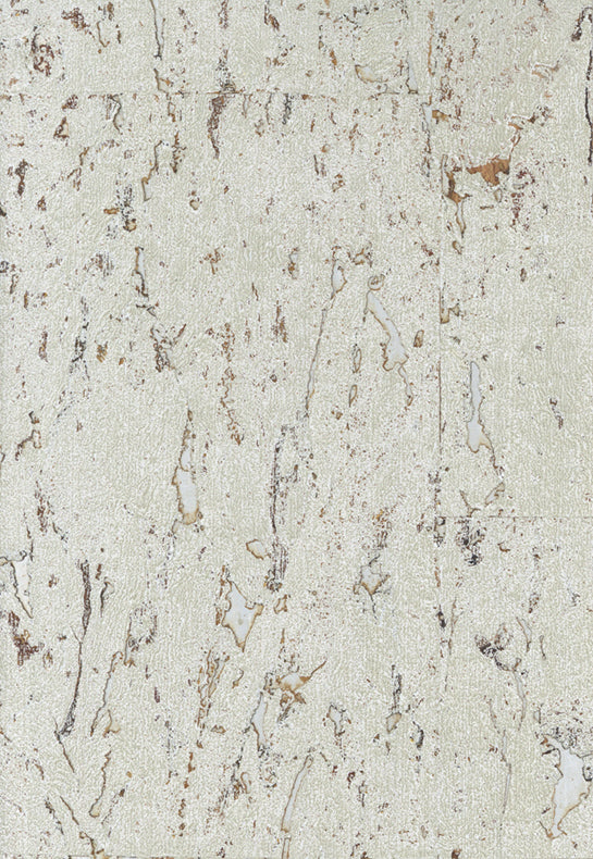 Sample - Lasmin Cork Metallic Wallpaper - Silver Frost