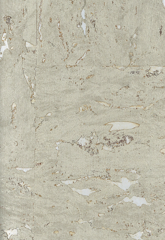 Sample - Lasmin Cork Metallic Wallpaper - Taupe/Gold