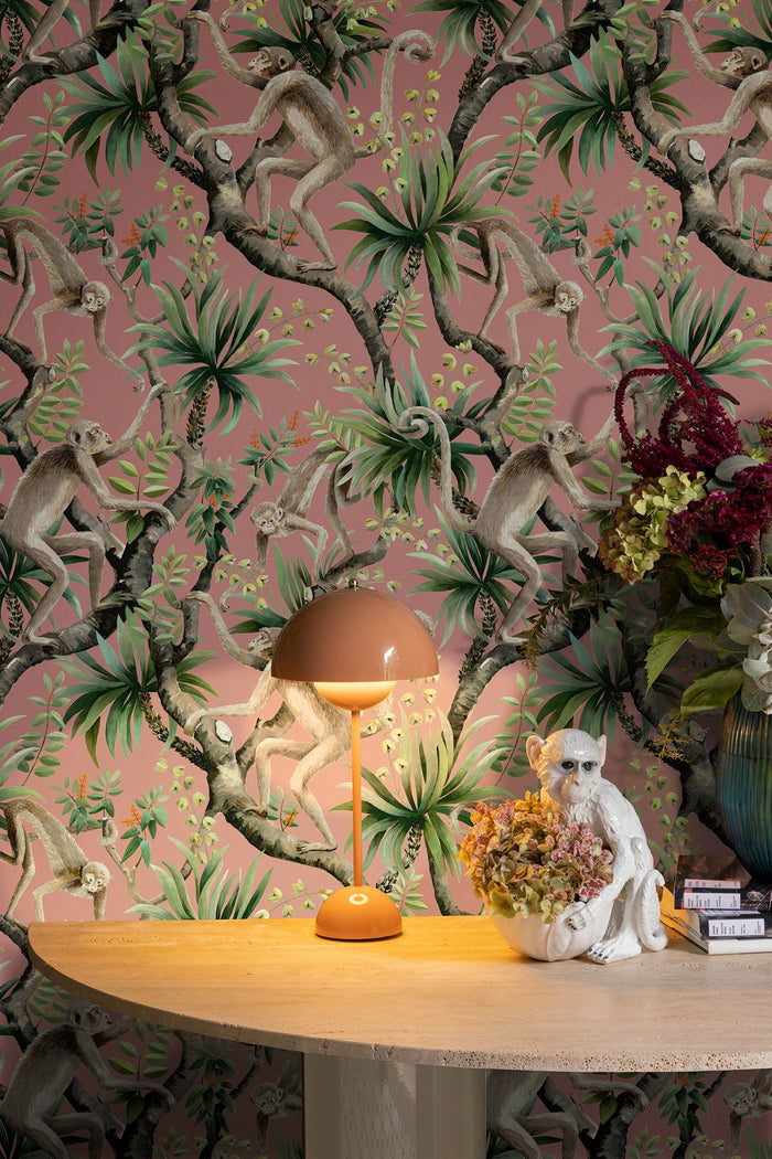 Sample - Monkey Business Wallpaper - Coral