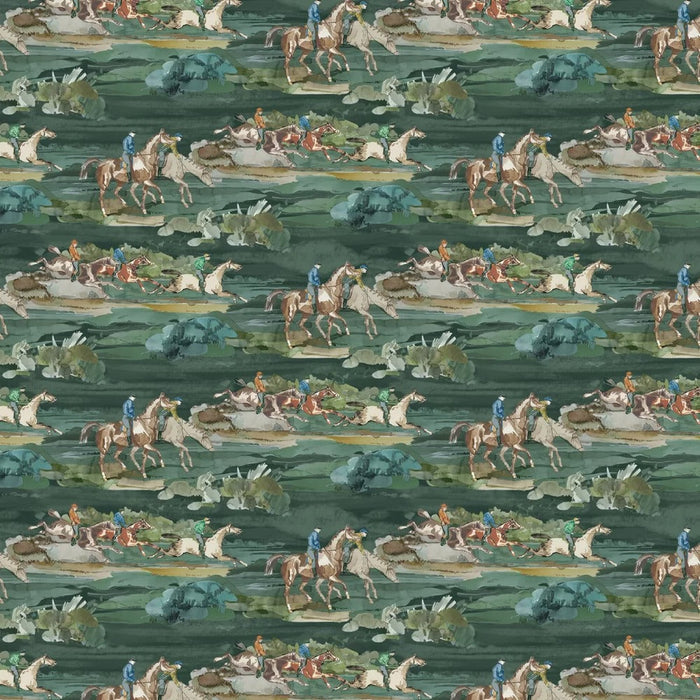 Sample - Morning Gallop Wallpaper - Mulberry - Teal