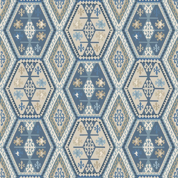 Sample - Mulberry Home Buckland Wallpaper - Blue