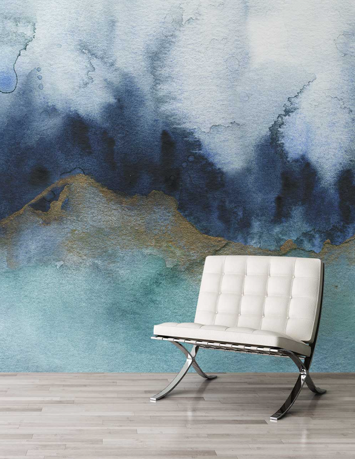 Sample - Mystic Metallic - Custom Sized Wallpaper Mural (per m2) - Teal